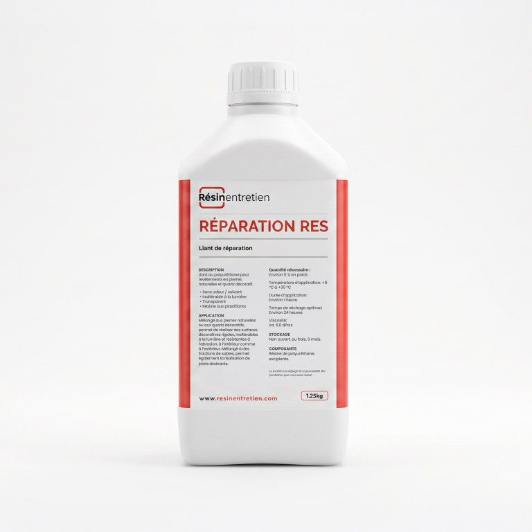 Résine de réparation pour sol en résine et moquette de pierre