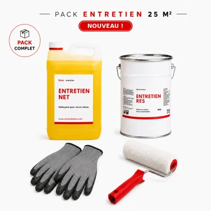 Pack d'entretien de résine avec bidon de Nettoyant pour sol en résine et de la résine de renfort